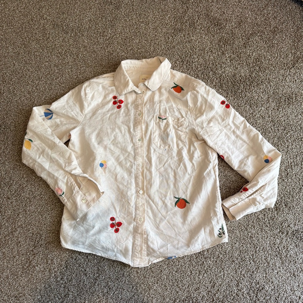 ‼️sold‼️Sezane tomboy embroidered shirt